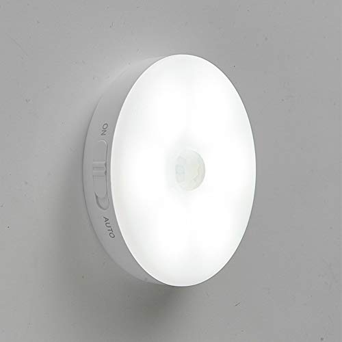 Luz de noche LED Lámpara de pared recargable por USB con sensor de movimiento, iluminación con batería de litio para armario, dormitorio,armario de pared,pasillo,etc.(1 luz blanca)