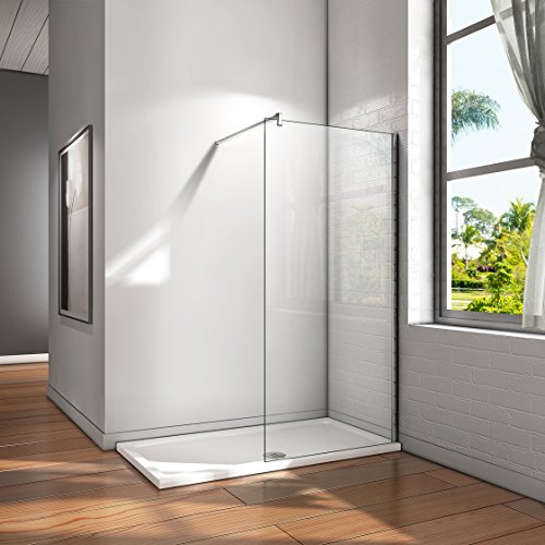 Mampara ducha Panel Pantalla Fija cristal 8mm templado para baño (160x200cm)