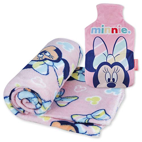 Manta Polar y Bolsa de Agua Caliente, Pack de Minnie Mouse – Manta Infantil Súper Suave y Botella de Agua Caliente para el Frío con Diseño Oficial de Minnie Mouse | Regalos Originales para Niñas