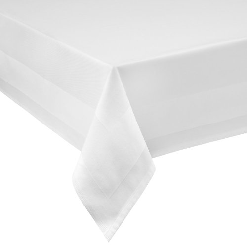 Mantel rectangular de damasco, 100 x 140 cm, 100 x 140 cm, borde satinado, 100% algodón, color blanco