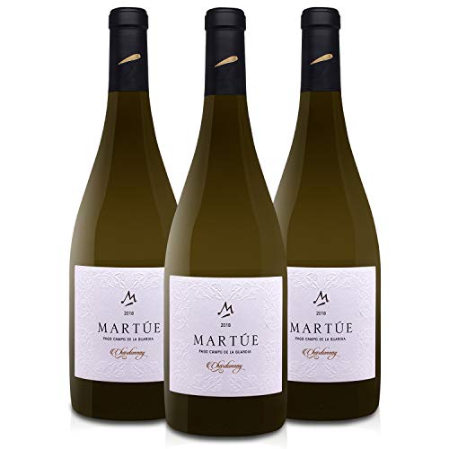 Martúe Chardonnay Vino Blanco D.O. Pago Campo de la Guardia - Lote Pack de 3 Botellas x 750 ml (2018, 3)