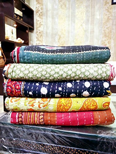 Marusthali India Vintage Bengali Kantha Edredones 50 Piezas Mix Lot Whole Tribal Kantha Edredones Vintage Cotton Bed Cover Throw Old Parches Surtidos Made Rally Twin Size Coverlet