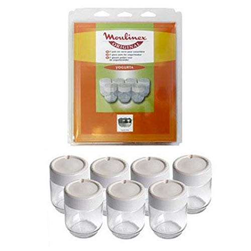 Moulinex – Lote de 7 macetas de yogurtera para piezas de preparación de cultivo pequeño para electrodomésticos Moulinex