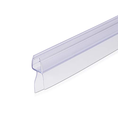 Navaris junta de recambio para ducha - Repuesto para puerta de cristal con grosor de 6MM - Sello protector contra salpicaduras 45° 100CM de largo