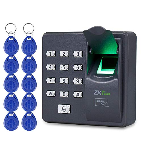 OBO HANDS Digital Eléctrico Dedo Escáner Código Lector RFID Sistema de Control de Acceso de Huellas Digitales Biométrico Sistema de Reconocimiento X6 + 10pcs Keyfobs