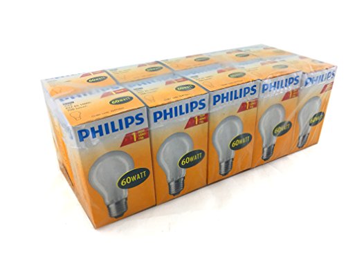 Philips - Lote de bombillas (10 unidades, 60 W, E27, mate)