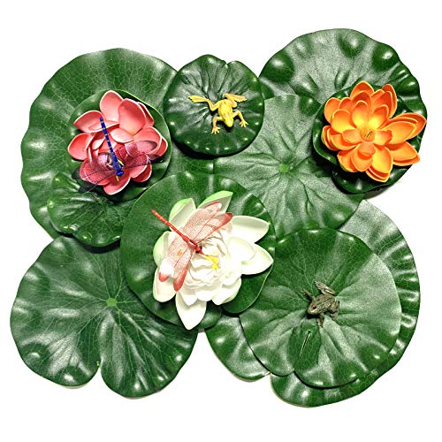 PietyPet - Flor de loto artificial para acuario, terraza, jardín, piscina, jardín