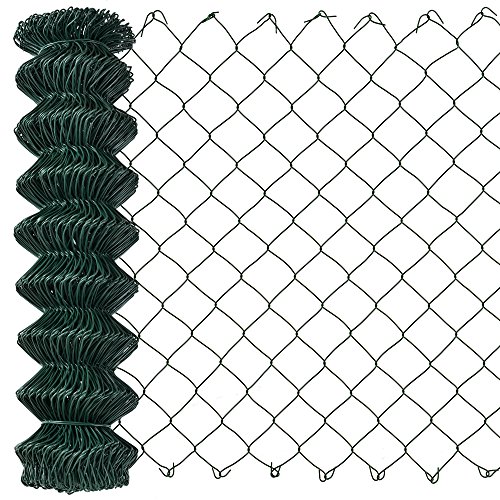 [pro.tec] Malla de alambre verde galvanizado (1m x 25m) Valla de tela metálica soldada - cerca de alambre