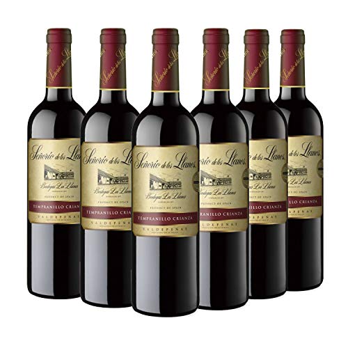 Señorío de los Llanos Crianza - Vino Tinto D.O Valdepeñas - Pack de 6 Botellas x 750 ml