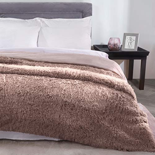 Sleepdown Manta de Forro Polar de Pelo sintético de visón de Lujo para sofá de 150 cm x 200 cm, poliéster, 150 x 200 cm