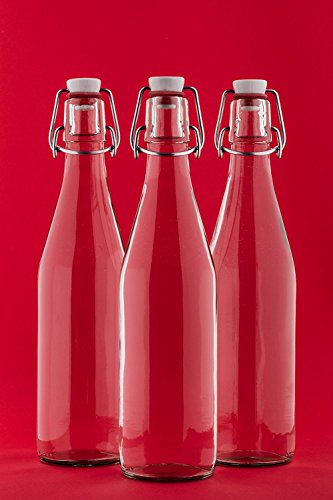 slkfactory 6 vacías Botellas de Vidrio con Cierre hermético 500 ml Zumo de Vidrio 0,5 Litro l 50 cl Swing Top Botella Bar Botella de Licor Botella Botella de vinagre Botella de Aceite