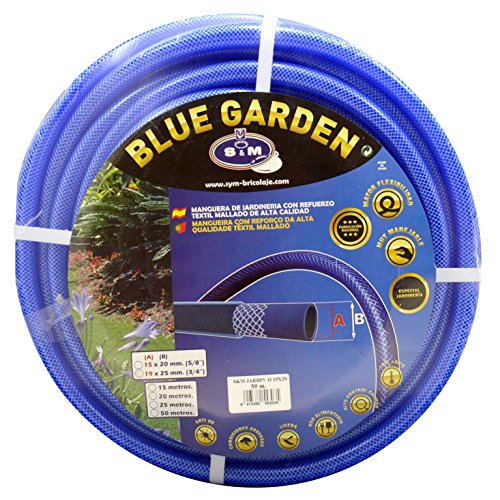 S&M 553035 Manguera de jardinería Reforzada Blue Garden, Azul, Rollo 50 Metros- 15 x 20 mm- (5/8”)