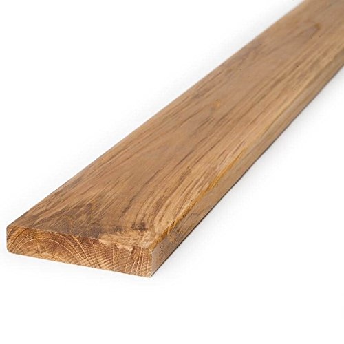 Tablones de terraza de madera de teca, de BioMaderas®; anchura 95 mm, grosor 19 mm, Marrón