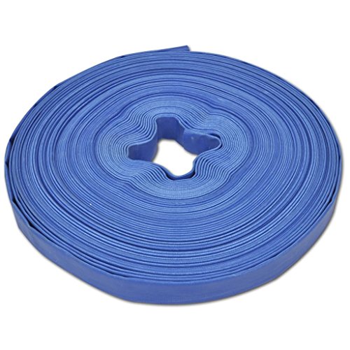 vidaXL Manguera Plana de Agua 50 m 25 mm Poliester PVC Azul Goma de Incendios
