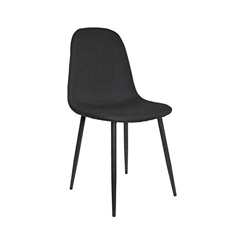 ZONS – Lote de 4 sillas de comedor Estocolmo de tela de color negro