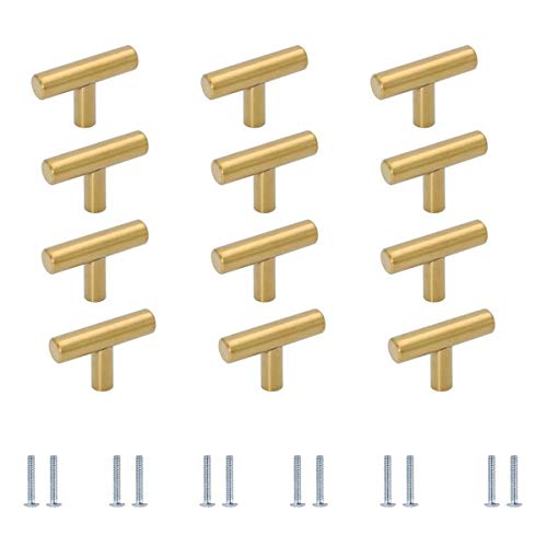 12 Piezas Pomos y Tiradores de Muebles en Forma de T Tiradores Cajones Pomos para Puertas/Armarios de Cocina/Cajones de Comodas Antiguos