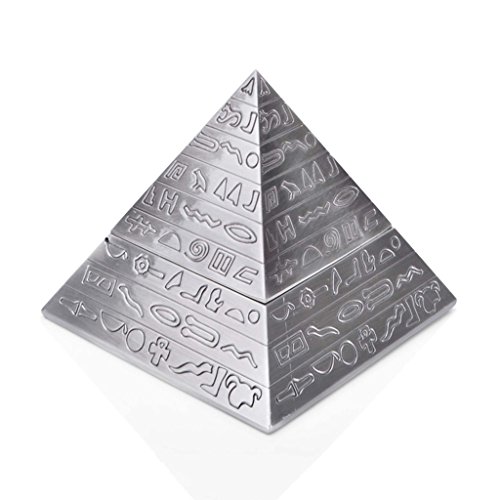 12LYN Cenicero piramidal de Plata con diseño de Concha de Estilo Vintage, Mesa de Centro con 5 * 5 Pulgadas