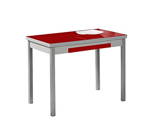 ASTIMESA Mesa de Cocina con Alas Rojo 100x60 cms