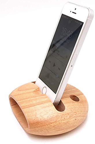 Bainuojia Soporte de Madera de bambú para Teléfono Móvil con Amplificador de Sonido, Soporte de bambú Natural, Altavoz para iPhone y teléfonos Android