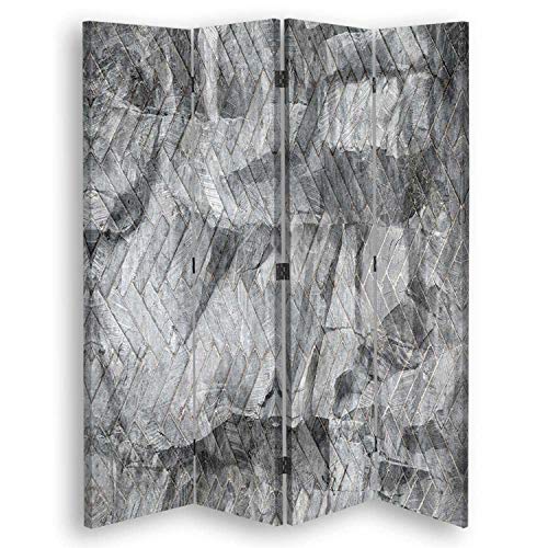Biombo Tablero de Corcho Piso Antiguo 145x170 cm 4 Paneles 360° Gris