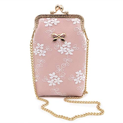 Bolso de Las señoras, Mini Bolso Vertical portátil del teléfono móvil, Bolso colgado del Hombro de la Moda un Hombro (Color : Pink, tamaño : 18 * 10.5 * 4cm)
