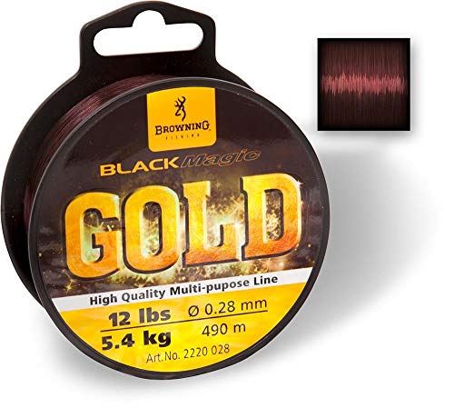 Browning Black Magic Gold Mono - Carrete de Pesca (diámetro 0,23 mm, 610 m, 4,35 kg, 0,23 mm), Color marrón Oscuro