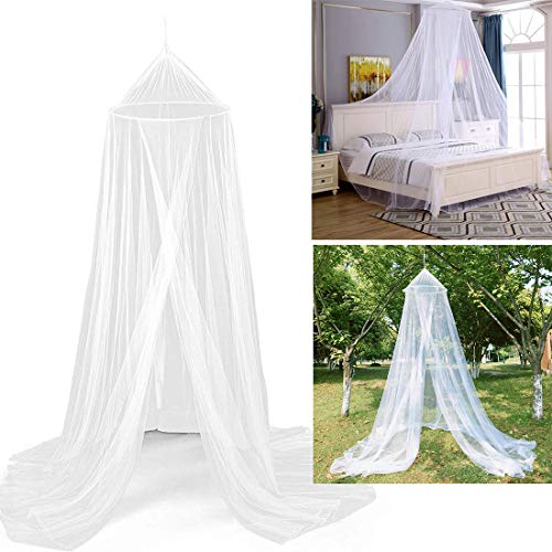 Canopy de Mosquitera Universal, Mosquito Net Blanca de Color Blanco con Diseño de Cúpula, Fácil Cama Colgante Canopy Netting, Protección de Red de Insectos para Camas Individuales y Dobles