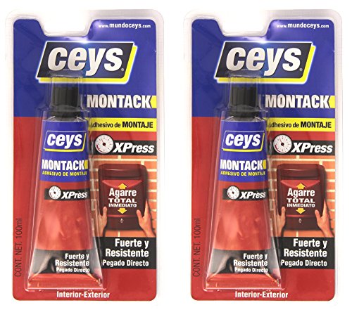 Ceys 507236. Pack 2 botes adhesivo montaje Montack Express 100ml cada uno
