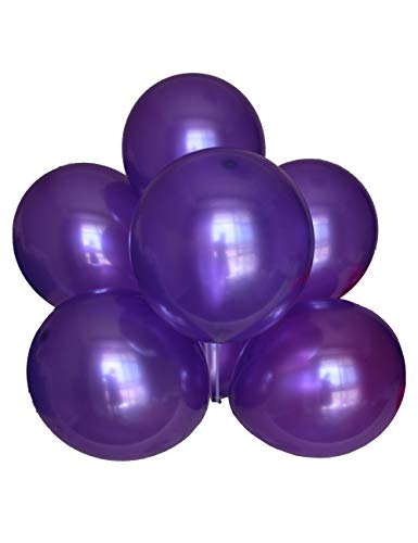 Chailert Balloon - Globo metálico perlado de 30 cm para decoración de fiestas, 100 unidades (morado)