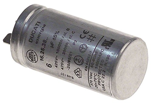 Compak - Condensador de funcionamiento para molinillo de café K8-Silenzio-Telescopic, K8-Silenzio con revestimiento de metal 6μF 425/475 V tolerancia ± 5%