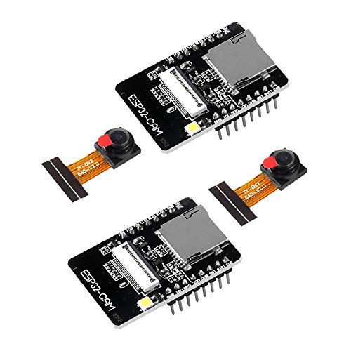 Dealikee Paquete de 2 módulos ESP32-CAM WiFi Bluetooth módulo WiFi ESP32 CAM placa de desarrollo con módulo de cámara OV2640 2MP para Arduino, soporte de imagen WiFi y tarjeta TF