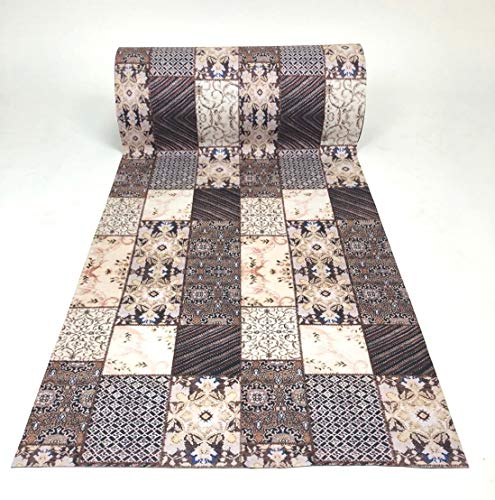 De'Carpet PASILLERA A Medida Textil Alfombra Lavable Antideslizante Alfombra Collage (65cm Ancho) (2,5 Metros)