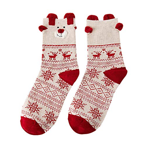 Decoración de Navidad, calcetines para mujer, calcetines cálidos de dibujos animados de Navidad, calcetines para mujeres y señoras divertidos calcetines divertidos regalos para mujeres
