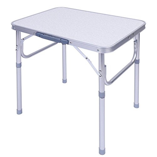 Estink Mesa ajustable de aleación de aluminio, mesa de camping plegable con altura ajustable, mesa de picnic plegable para cocina al aire libre y fiestas de jardín