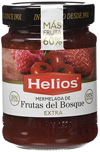 Helios Mermelada Extra Frutas del Bosque Fresa, Frambuesa y Grosella - 340 gr - , Pack de 6