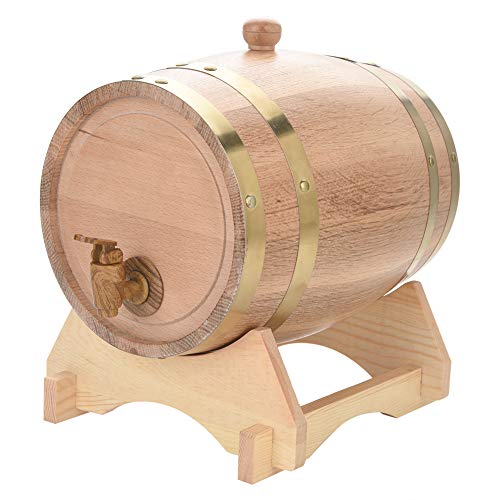 HWhome Barril De Vino 5L Escanciador De Vino，Roble Cubo Decorativo For El Hogar Duradero con Estante For Vino Adecuado For Almacenar Licor De Whisky con Ron De Vino
