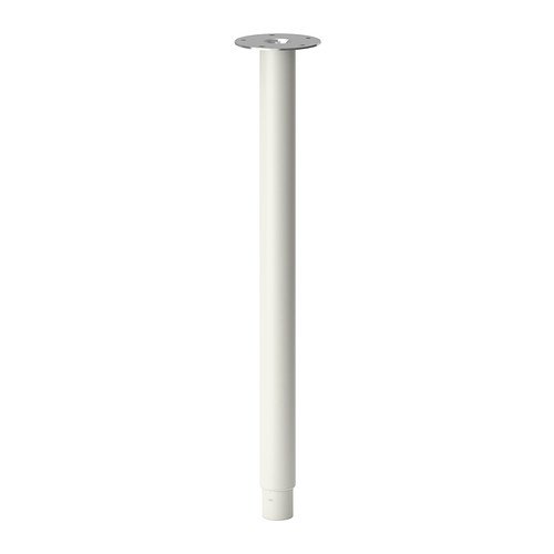Ikea Olov - Pata de mesa (acero barnizado, ajustable entre 60 y 90 cm, con base protectora para el suelo, incluye tornillos para fijar a tablero), acero, blanco, verstellbar: 60 und 90 cm
