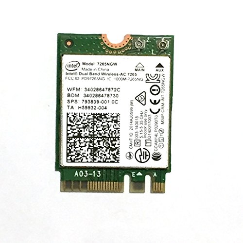 Intel Dual Band Wireless-AC 7265+BT M.2 WLAN/Bluetooth 867 Mbit/s Interno - Accesorio de Red (Interno, Inalámbrico, M.2, WLAN/Bluetooth, 867 Mbit/s, Verde)