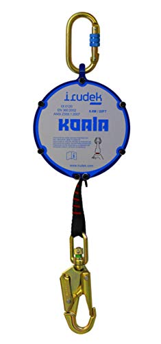 Irudek 100307700025 Anticaídas retráctil de cinta KOALA, dispositivo para trabajos en altura de gran fiabilidad, 6,6 metros
