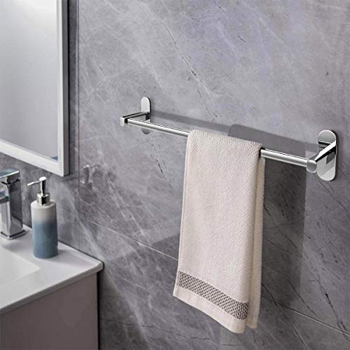 KINLO - Toallero de barra sin taladrar, autoadhesivo, montaje en pared, 50 cm, acero inoxidable, para cuarto de baño, toalla de baño, ropa (capacidad de carga: 5 kg)
