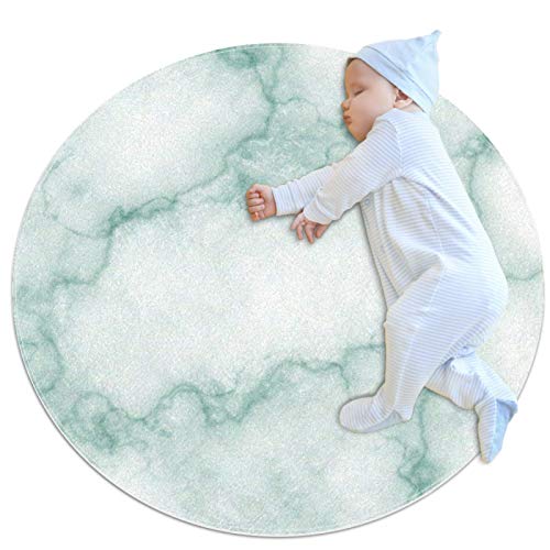Laire Daniel Kitchen alfombras antideslizante lavable círculo alfombra redonda baño niños dormitorio alfombra, mármol verde