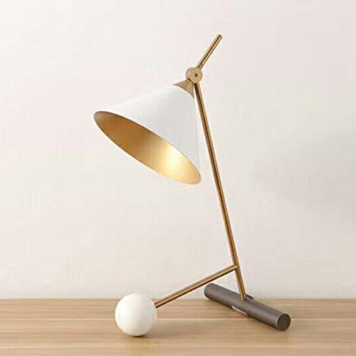 Lámpara de escritorio LCSD Nordic E27 Máquina de mármol lámpara de mesa lámpara de mesa sala de estar estudio escritorio dormitorio cama minimalista creativa personalidad cobre lámpara 25 * 55 cm