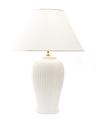 Lámpara de mesa Lámpara Nobile bianco Cerámica blanca | Lámpara de mesa E27 | Hecho a mano en Italia | lámpara exclusiva con 24 quilates chapado en or