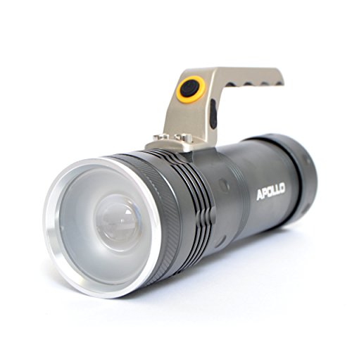 Linterna Apollo Torch Police LED, Color: negro, incl. bateria, cargador, cargador para coche
