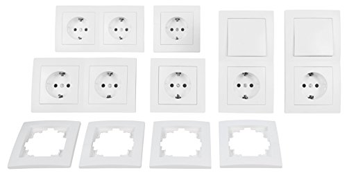 McPower Flair - Juego de interruptores y enchufes (20 piezas), color blanco