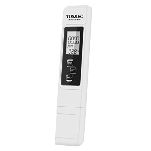Medidor TDS, EC y de temperatura digital, LOMATEE TDS-3 metro multifuncional 3 en 1 con pantalla LCD para detectar la calidad de agua, rango de medición de 0 a 9 990 ppm TDS