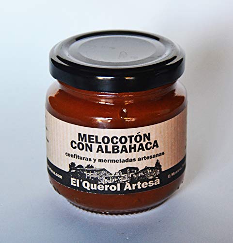 Mermelada Artesana de MELOCOTÓN CON ALBAHACA. 170gr. Ingredientes 100% naturales. Envíos gratis a partir de 20€.