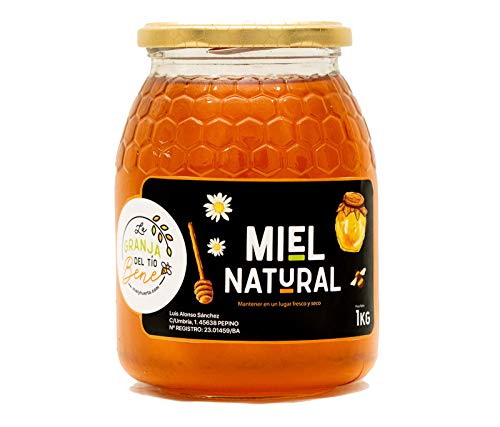 Miel de Abeja Pura, Miel de Mil Flores Natural de 1 Kg - 100 % Artesanal Recolectada de Colmenares Propios