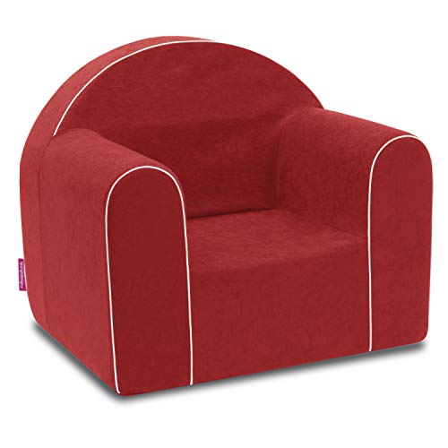 Mini sillón infantil para bebé, sillón, sofá, silla infantil, silla de espuma, respetuoso con el medio ambiente (rojo)