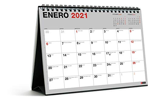 Miquel Rius - Calendario de Sobremesa 18 meses 2021 Basic - Español, A5 210 x 148,5 mm con espacio para escribir y apuntar, Un color por mes